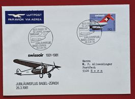 SWISSAIR JUBILÄUMSFLUG BASEL ZÜRICH HORN THURGAU 1981