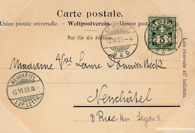 Cartoline postali: Silsersee - Lichtdruck + 1899 – Usato da Emmenbrücke venduto da teestube 1