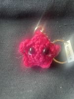 Porte-clés étoile rose crochet fait main état neuf