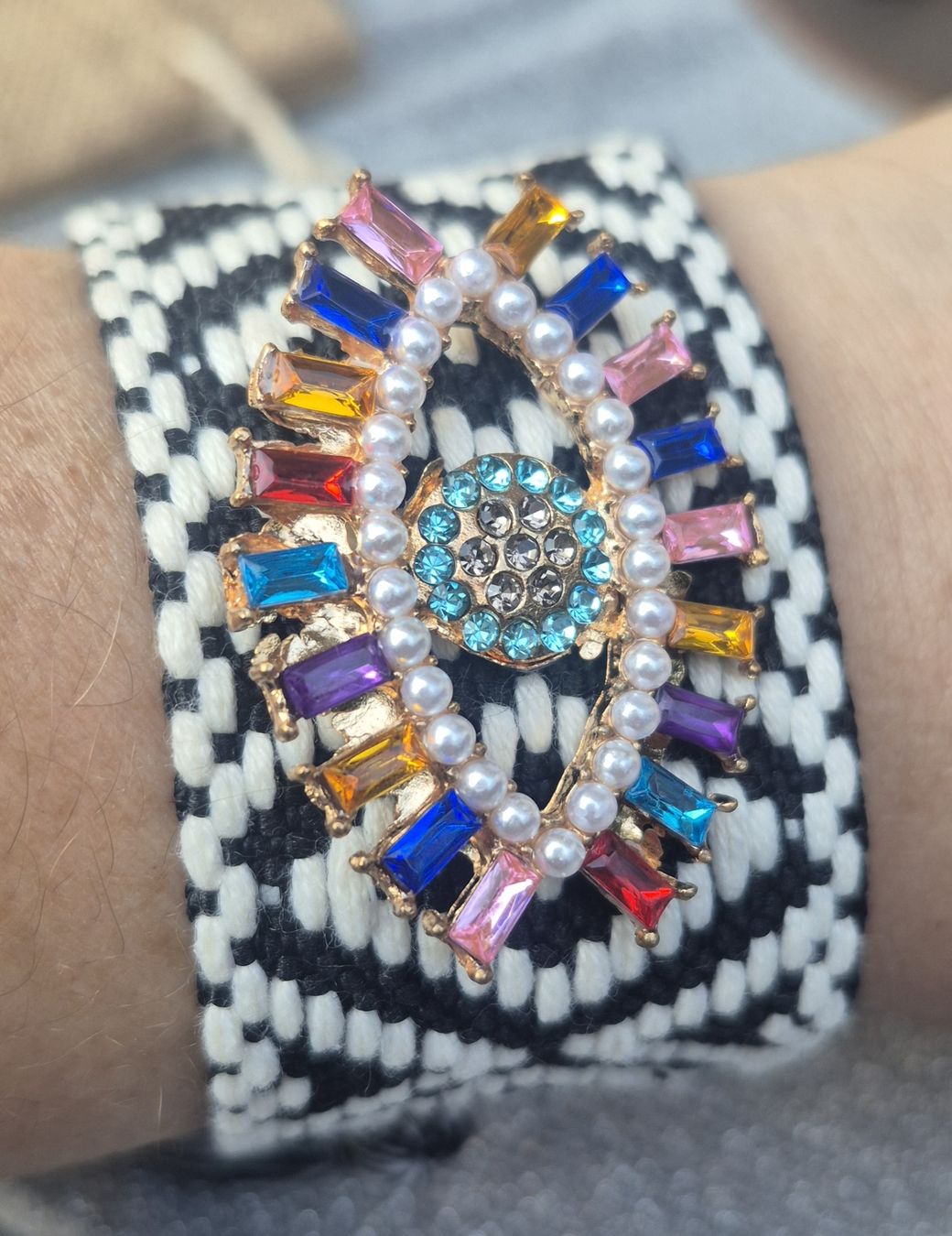 Bracciali & Braccialetti: Bracciale Tessuto Occhio Multicolore Nuovo – Nuovo (secondo la descrizione) da Giubiasco venduto da Stefaniav 3