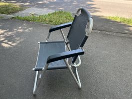 Campingstuhl Aluminium Stoff Grau Klappbar guter Zustand
