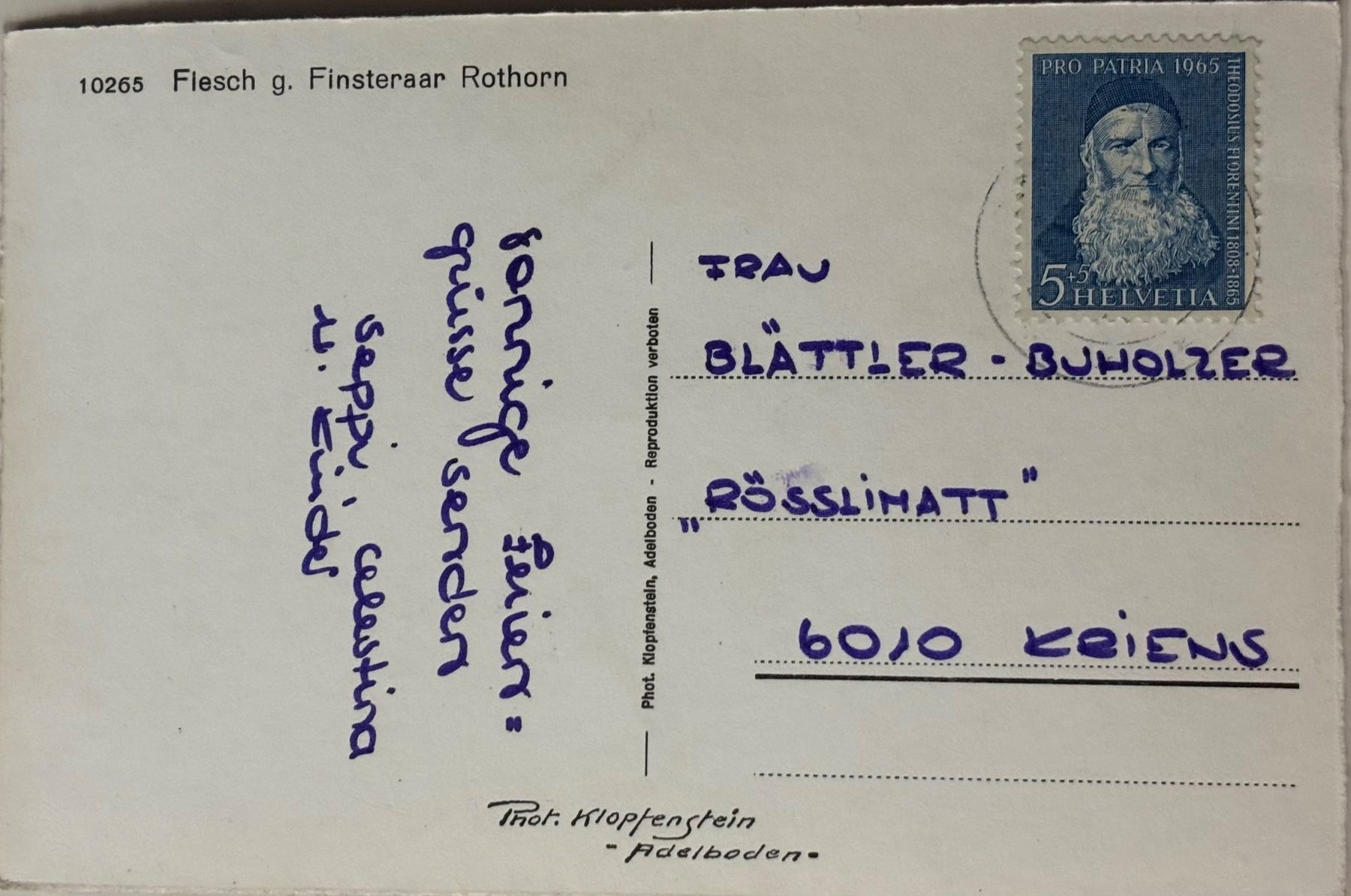 Cartoline postali: Klopfenstein - Fiesch – Usato da Frauenfeld venduto da Merk52 1