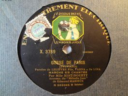 Disque 78 tours Pathé aiguille de Mistinguett - X.3769