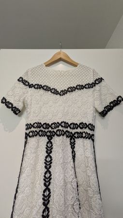 Maje Dress Lace White Black Size 3 Good Condition
