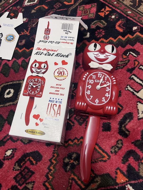 Limited Edition Retro Red Kit Cat Clock main image 1