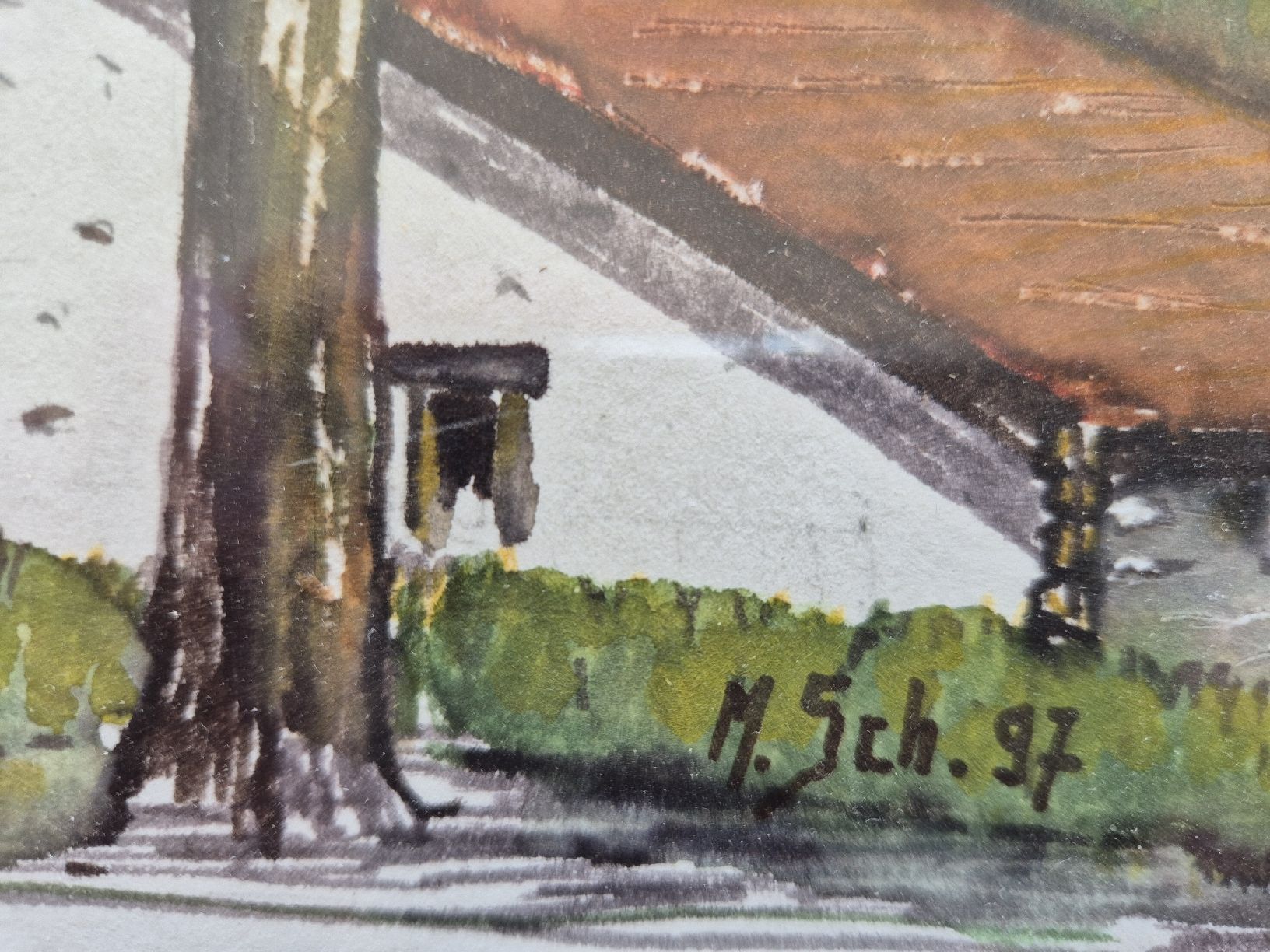 Dipinti: Petit tableau "germe Jurassienne" signé M.Sch 97 – Usato da Tramelan venduto da La_mine_d_art 2