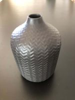 Vase Pfister gris en céramique motif zigzag.
