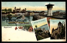 AK Rapperswil, Aufstieg zum Lindenhof, Schloss, Partie am Fl