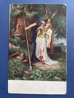Alte Künstler Postkarte: Wotan's Abschied, Künstlerkarte