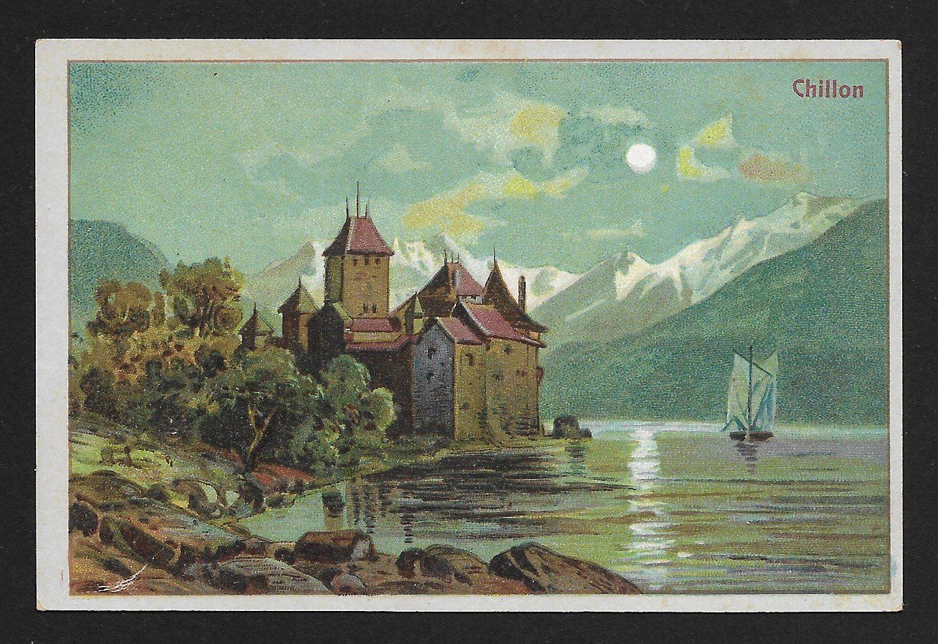 Carte collezionabili: Cailler Milch Chocolade : Château de Chillon (1920s) – Usato da Genève venduto da Brindisina2019