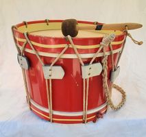 SUPERBE TAMBOUR DE PARADE  FANFARE OU DEFILÉ DOUBLE FACE