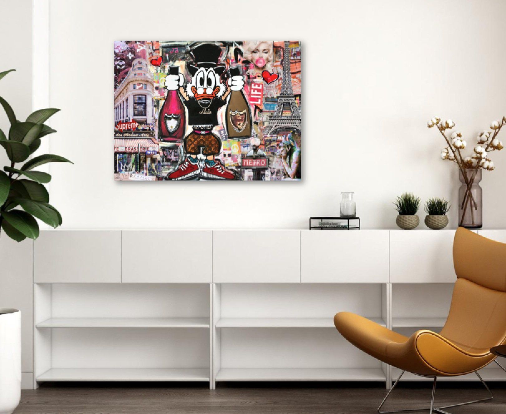 Foto & Immagini: Pop Art Kunst Dagobert Duck Paris Champagner Bild Eiffel – Nuovo (secondo la descrizione) da St. Niklausen LU venduto da Stefan_Bammert_Art 1