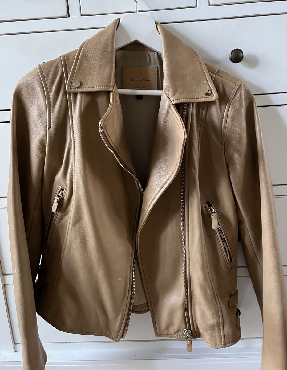 Massimo Dutti Giacche: Massimo Dutti Lederjacke XS Beige✨ – Usato da Pfäffikon SZ venduto da humming-bird
