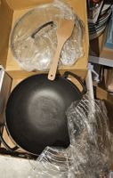 Spring Wok Set Gusseisen 35cm mit Glasdeckel