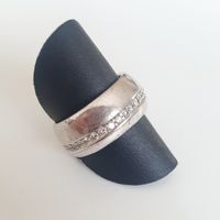 Silber Ring 925 mit Zirkonia Steinen, Gr 17.3 mm💍