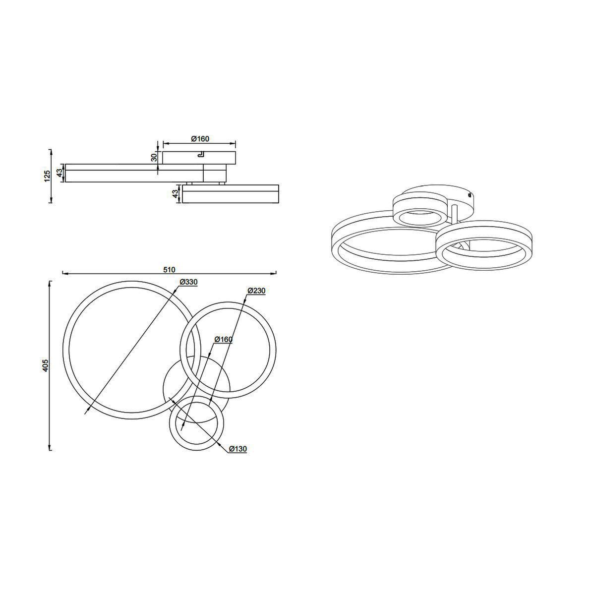 Lampadari & plafoniere: LED Deckenleuchte, Schwarz 51 cm x 41 cm – Nuovo (secondo la descrizione) da Kreuzlingen venduto da Smart-Light 4