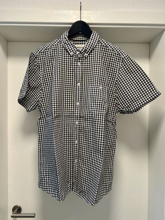 Chemise à carreaux noir et blanc à manches courtes homme M