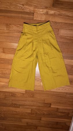 Wide leg ankle pants Linen size S