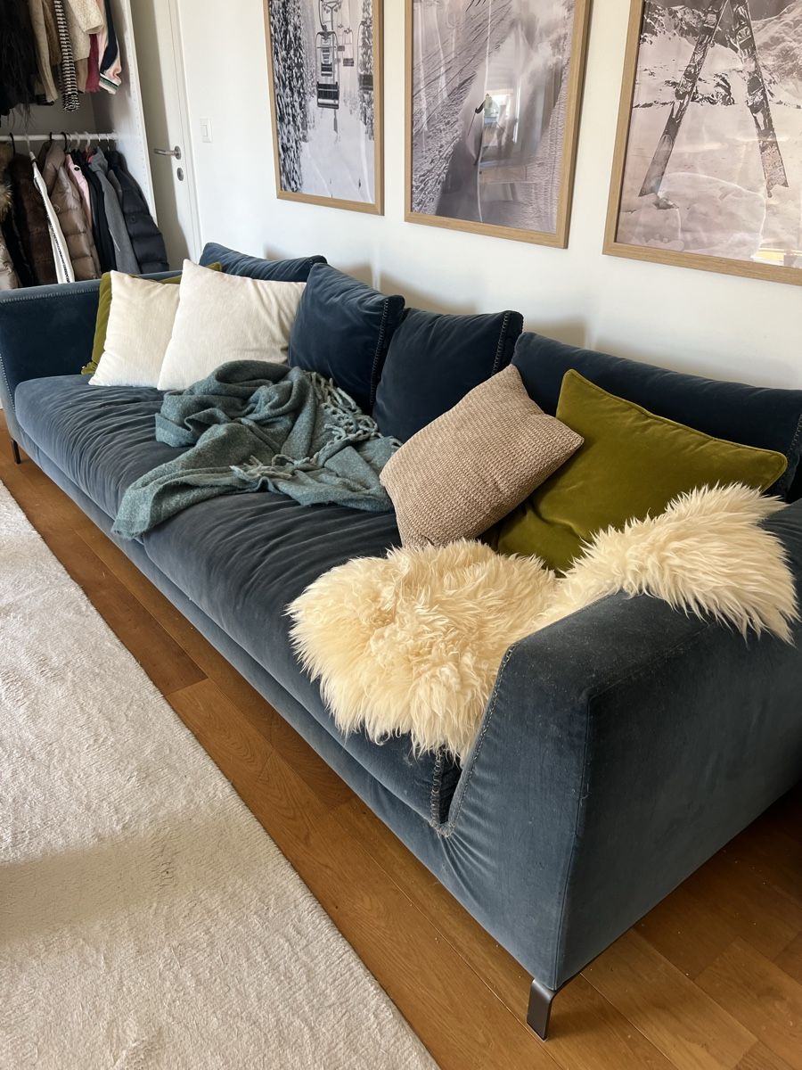 B&B Italia Divani: B&B Italia Sofa Samt Petrolblau – Usato da Horgen venduto da susu6969 2