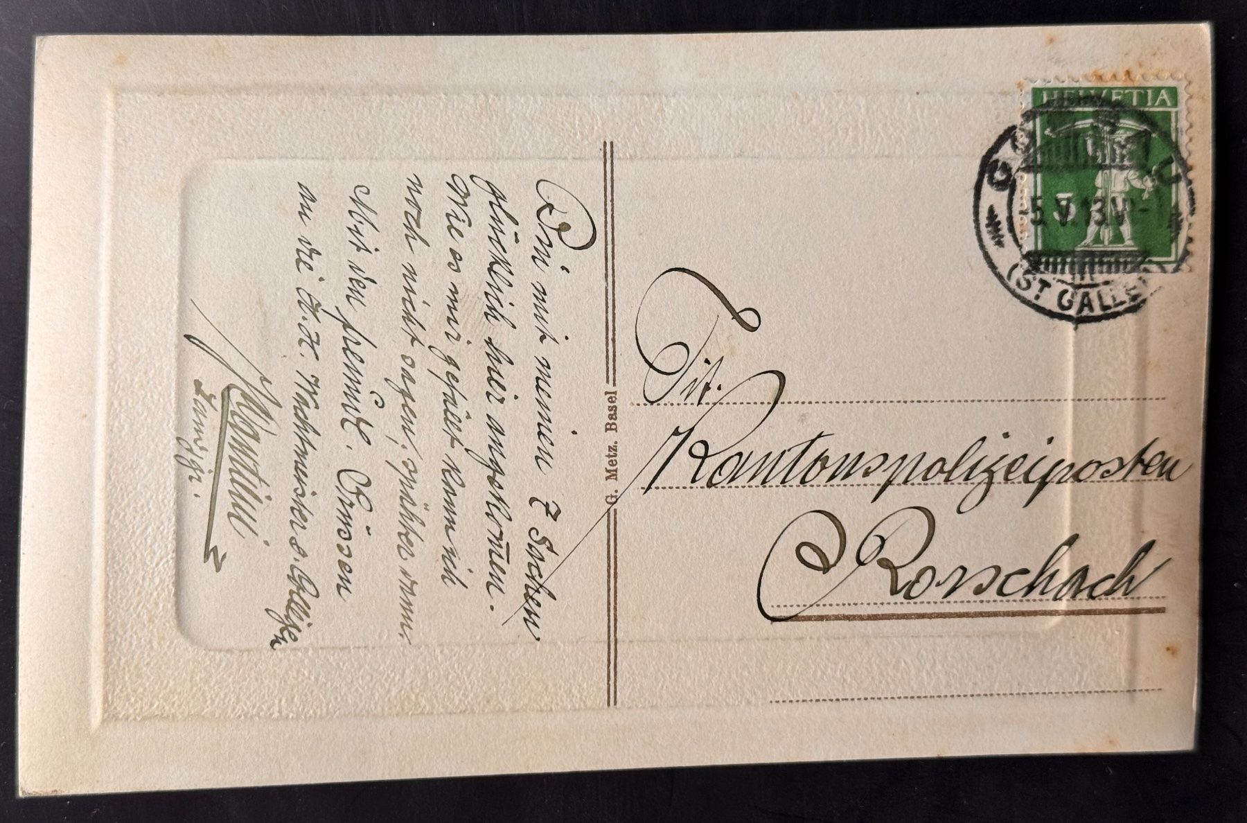 Cartoline postali: Historische Ansichtskarte Gossau mit Säntis – Usato da Andwil SG venduto da Ariisa1234 1