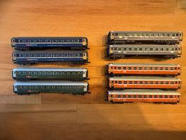 SBB Modellbahnwagen-Set, 9 Stück, Top Zustand, Spur N