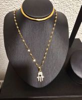 Collier Main de Fatima Neuf Kette Edelstahl Hamsa Gold Neu