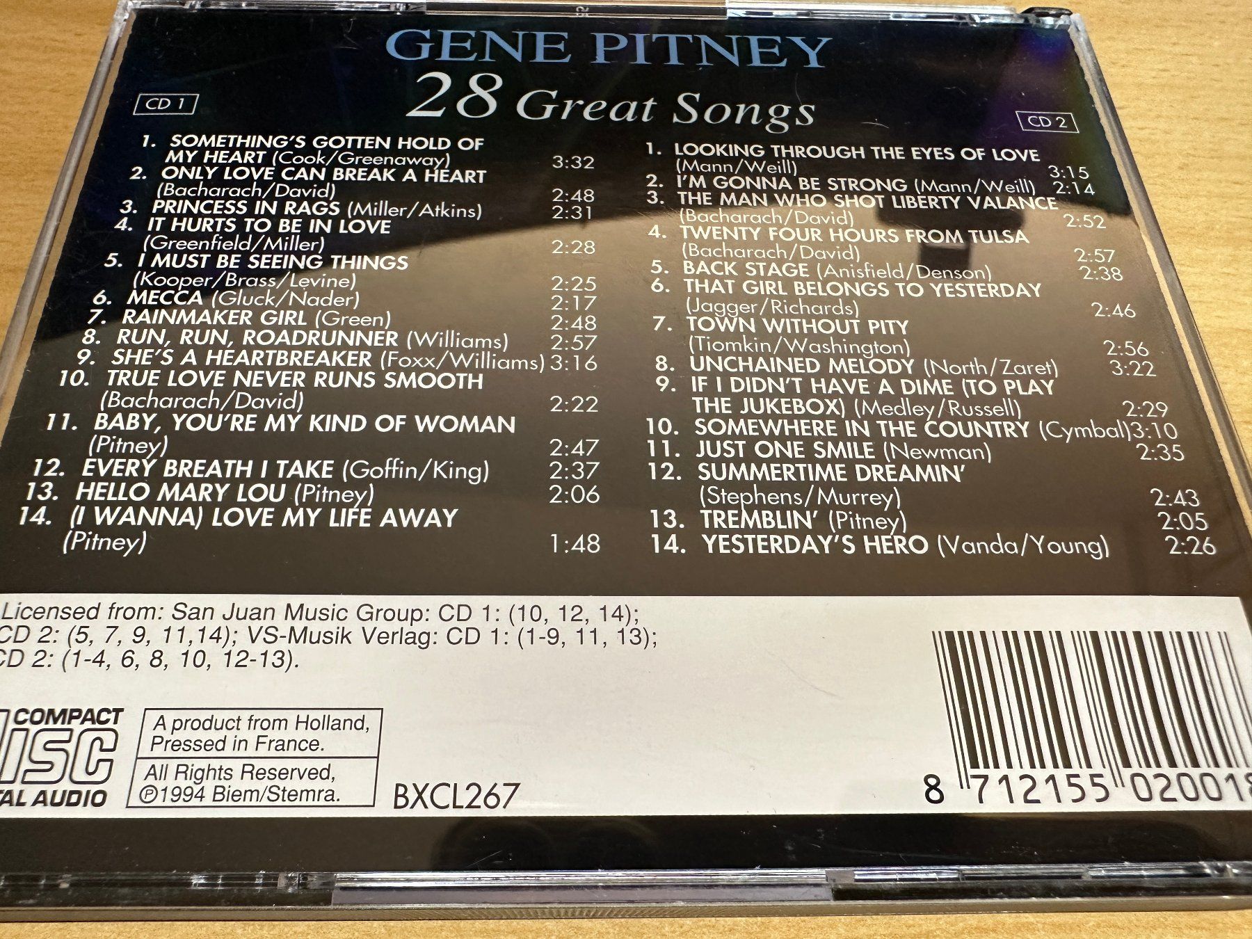 CD: Gene Pitney – 28 Great Songs - 2 CD – Usato da Rikon im Tösstal venduto da Alpenmutz 1