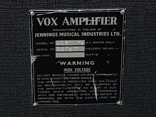 Vox Amplificatori: Jennings VOX AC30, ca 1968, Silverbell – Usato da Kriens venduto da infancy14 4
