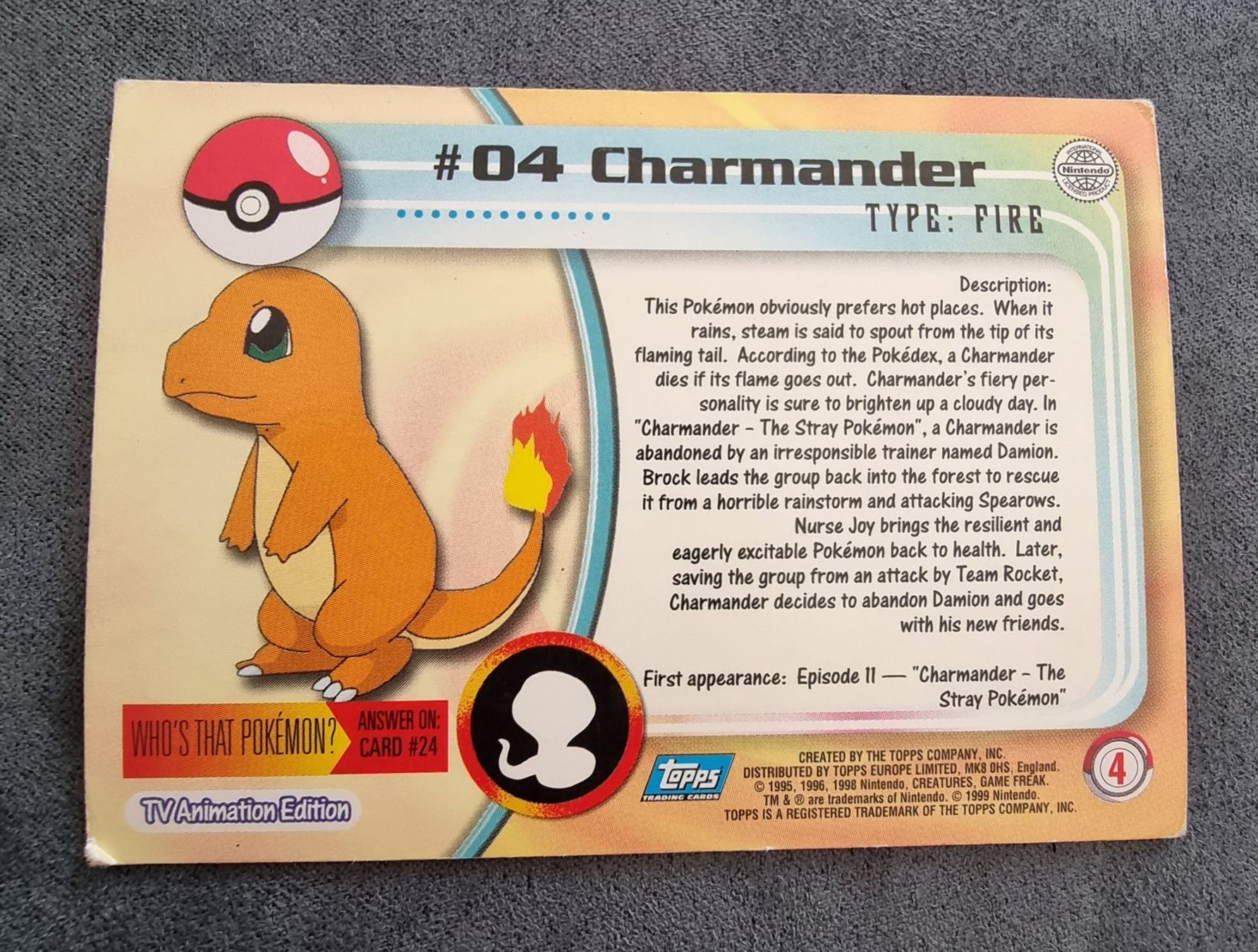 Pokémon Sammelbilder & Trading cards: Pokémon Topps Holo blau # 4 Charmander / Glumanda – Gebraucht aus Roggwil BE von S_Cards 5