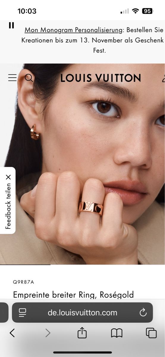 Louis Vuitton Anelli: Louis Vuitton Empreinte Weissgold Ring Grösse 52 – Nuovo (secondo la descrizione) da Kerns venduto da osco01
