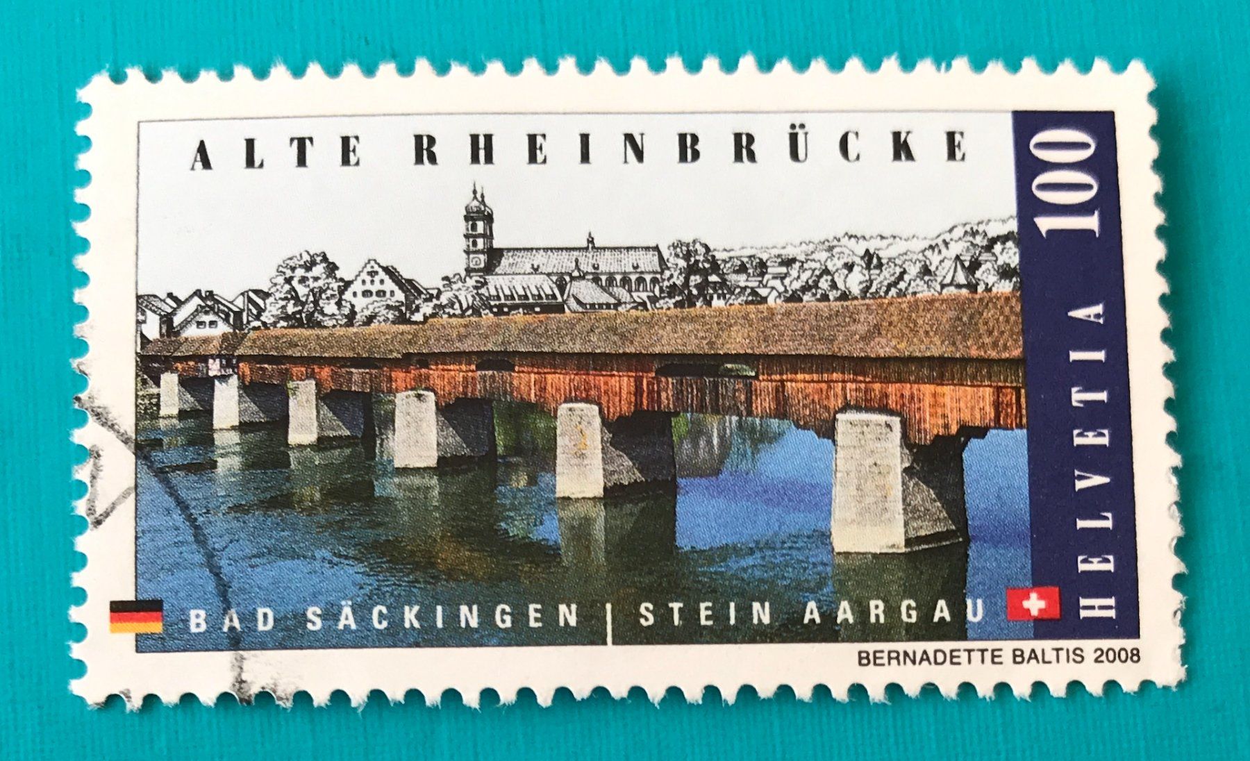 Tutti i francobolli: Nr.1288 mit Stempel Rheinbrücke 2008    – Usato da Aarau venduto da Billa007