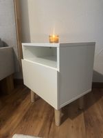 2 Nachttische Weiss mit Schublade und offener Ablage