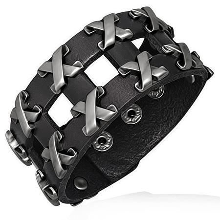 Bracciali & Braccialetti: Lederarmband Steampunk Crosses – Nuovo (secondo la descrizione) da Schwanden GL venduto da UHRKNALL