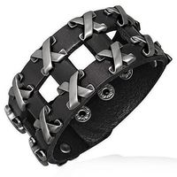 Lederarmband Steampunk Crosses