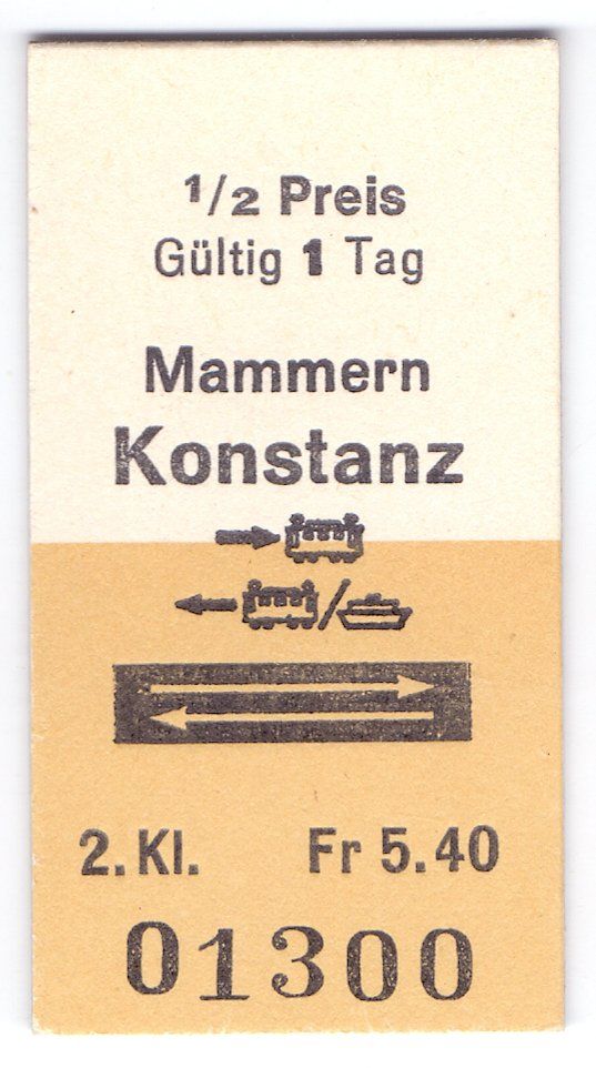Biglietti: Billette Mammern - Konstanz – Usato da Langenthal venduto da Sammlungs_aus