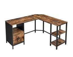 Bureau d'angle avec étagère et tiroir