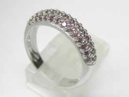 Ring Silber 925 + MP rosa Steine Gr. 54