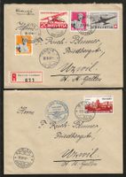 1943/1944 : 2 Flugpost Briefe