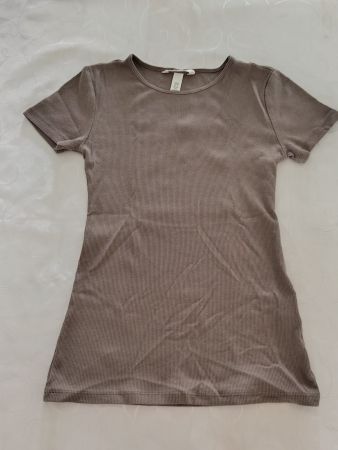 braunes kurzarm T-Shirt von H&M Gr. XS