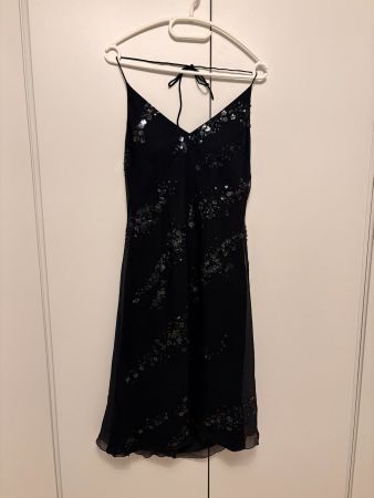 Cocktail Kleid Schwarz aus Seide, Damen, Gr. M, Modissa