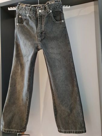 Neu: Jeans - schwarz bleached - spezieller Bund - Gr.140