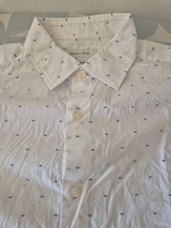 Chemise Massimo Dutti blanche à motifs - Taille M ✅