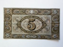 Billet suisse ancien de 5 francs – 1947