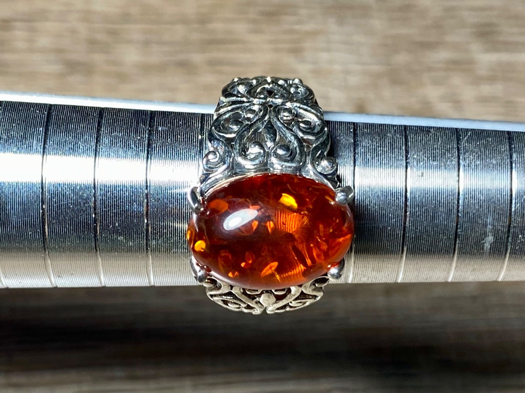 Ringe: Orientalischer Silber 925 Ring mit Cognac Bernstein – Neu und originalverpackt aus Laax von Kiki_Kingdom3 4