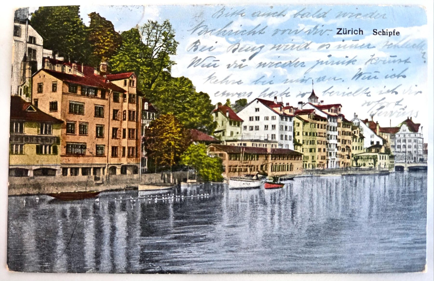 Cartoline postali: Alte Ansichtskarte Zürich Schipfe um 1921 – Usato da Luzern venduto da Kartenansicht
