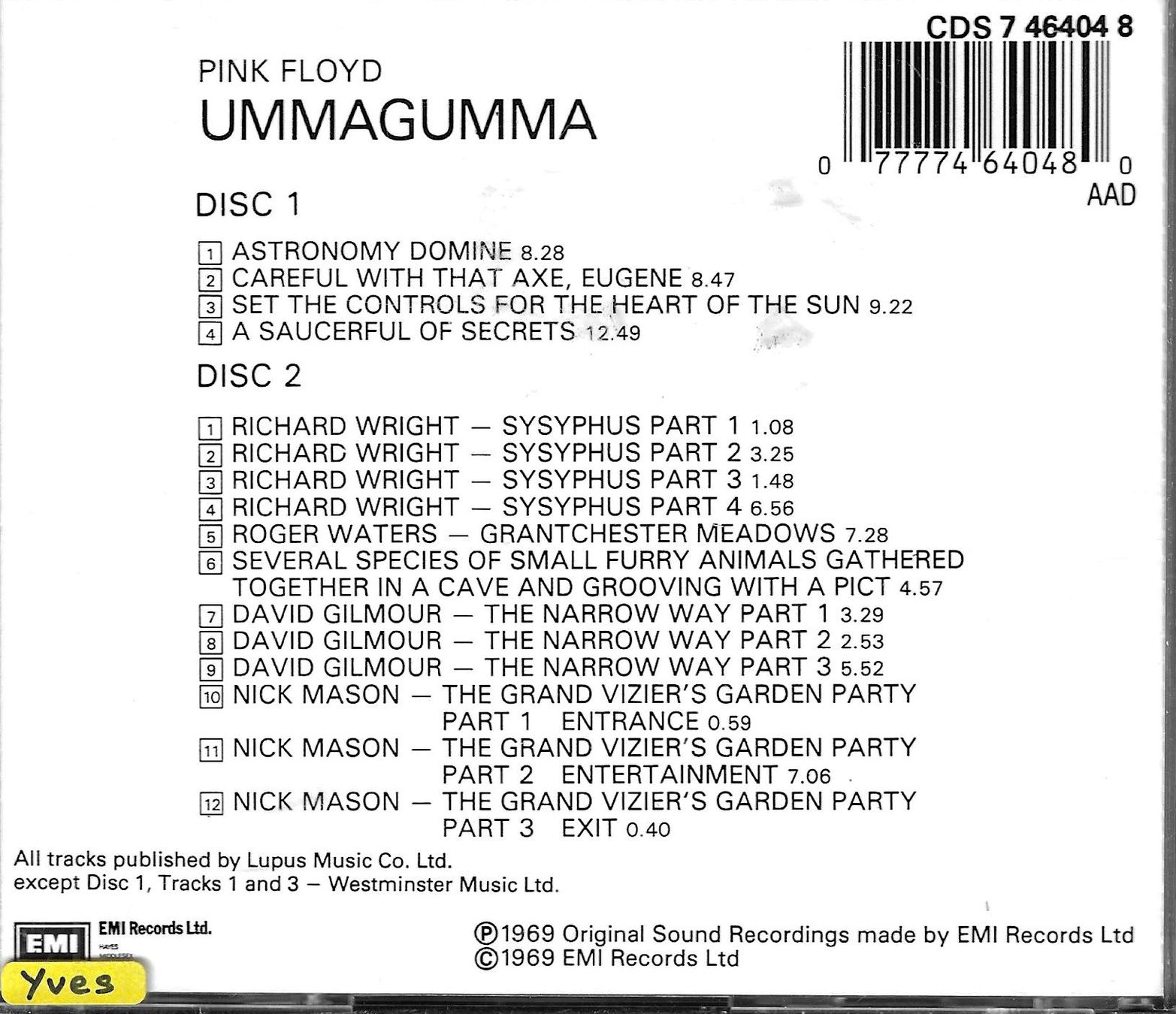 CDs: Pink Floyd 2 CD's Box - Ummagumma – D'occasion à Savagnier par Ne2065 1