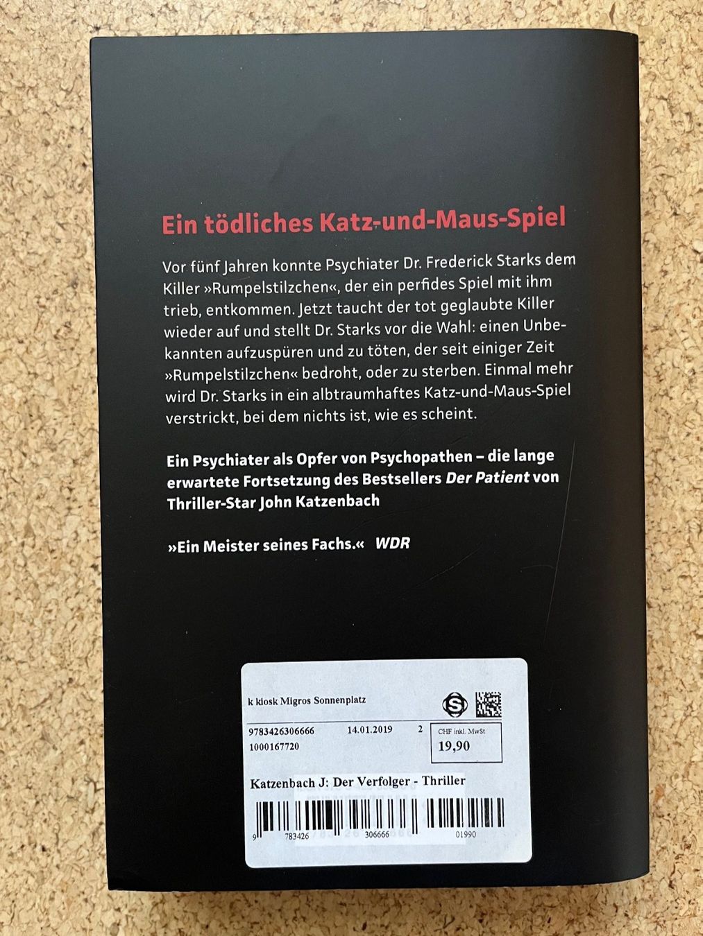 Libri: Taschenbuch "Der Verfolger", Psychothriller, John Katzenbach – Usato da Grosswangen venduto da Vita500 1