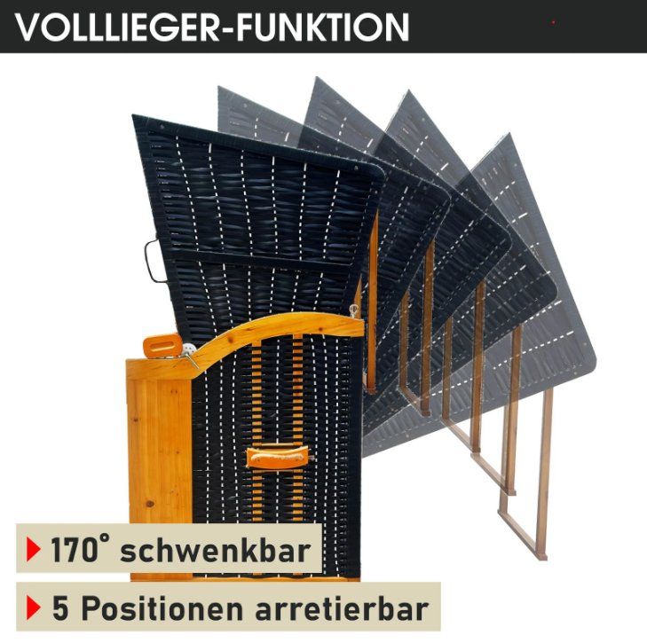 Liegen & Liegestühle: PREMIUM Strandkorb - GESTREIFT Anthrazit/GRAU/WEISS – Neu und originalverpackt aus Wallenwil von toesstal-vertrieb 8