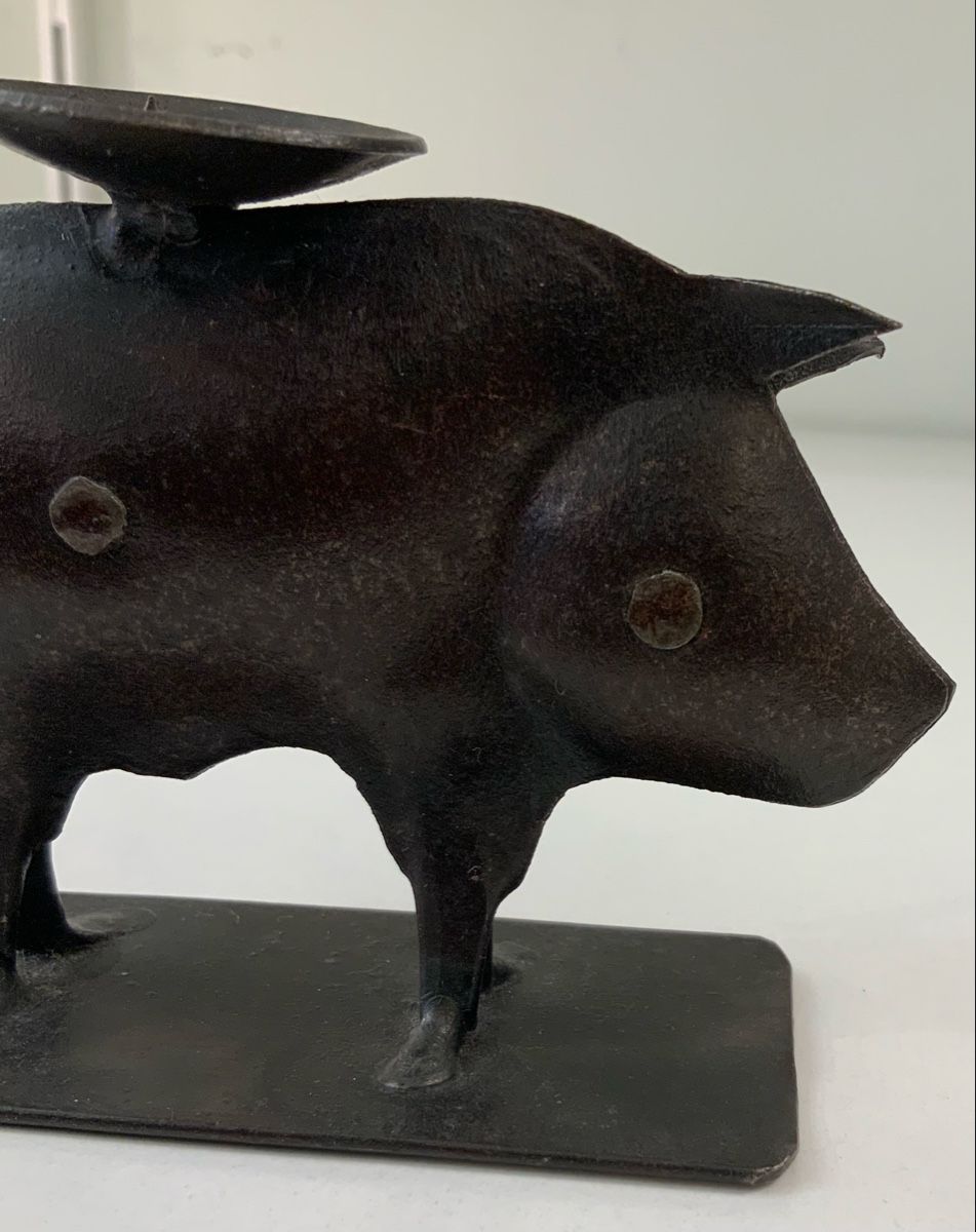 Portacandele: Cochon bougeoir en fer forgé – Usato da rolle venduto da Tontonjulot 5