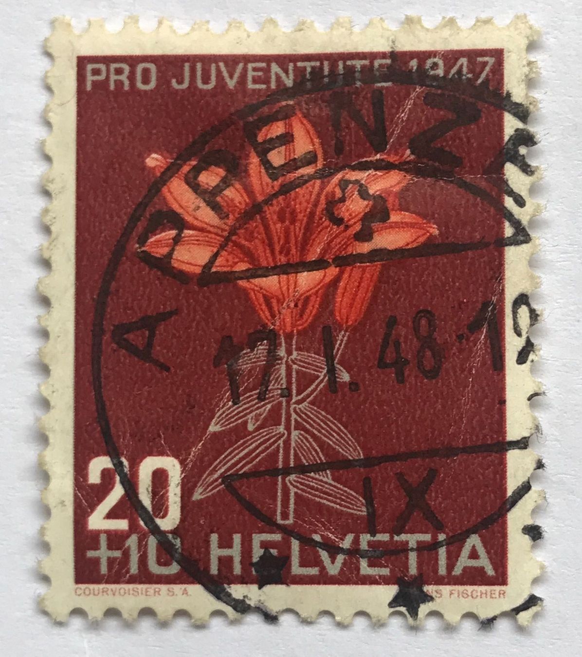 Alle Briefmarken: Nr.J 123 mit Vollstempel  Appenzell – Gebraucht aus Aarau von Billa007